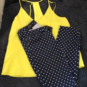 J Crew Navy Denim Polka Dot Toothpick Jeans